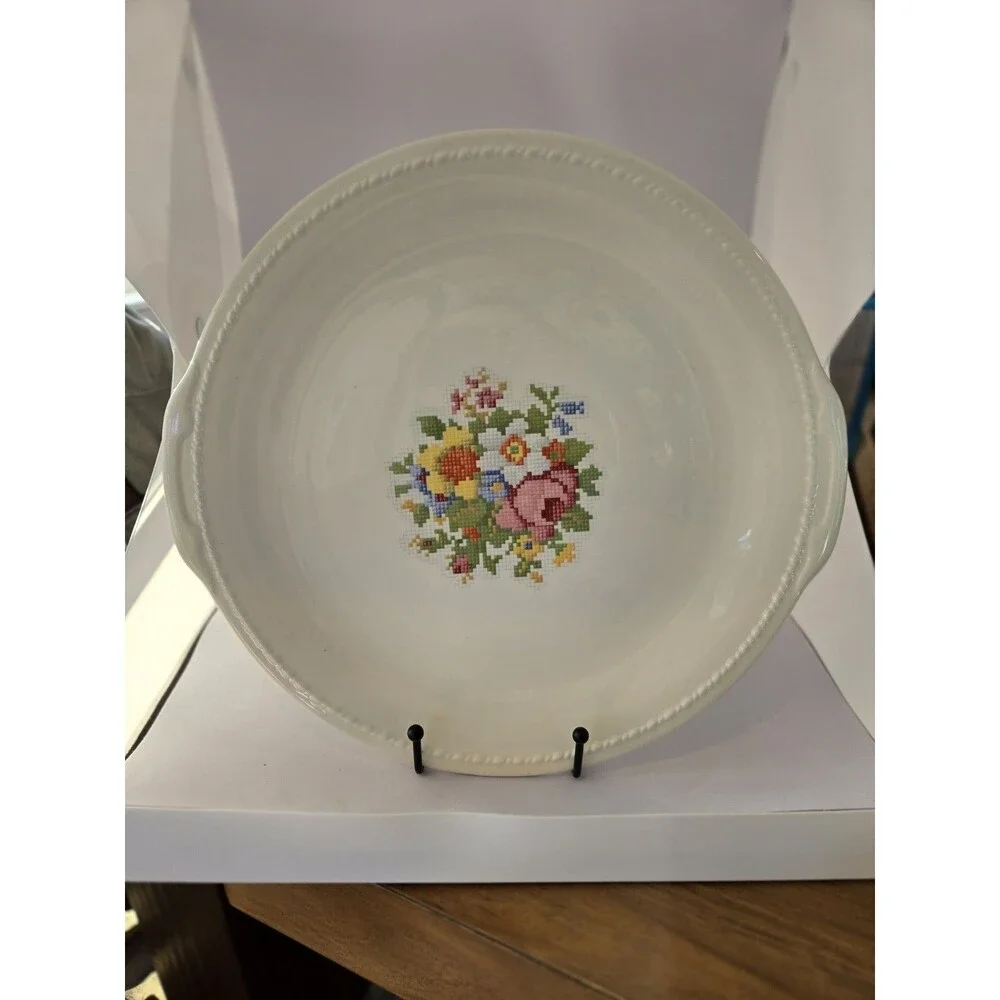 Vintage 1937 Taylor Smith & Taylor Petit Point Platter/Plate 13